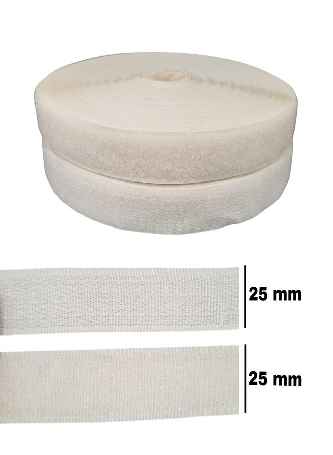 ZENITH 1 inch Wide White, 10 Meter Non Adhesive Hook and Loop Tape, No Glue Back, Fabric Fastener InterlockingTape for Sewing Crafts, DIY, Clothes, Straps, Shoes Mosquito nets etc (White, 10 Meter) - Image 2